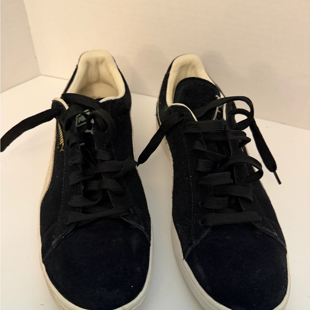 Puma Black and Cream Suede  Men's 12 Sneakers